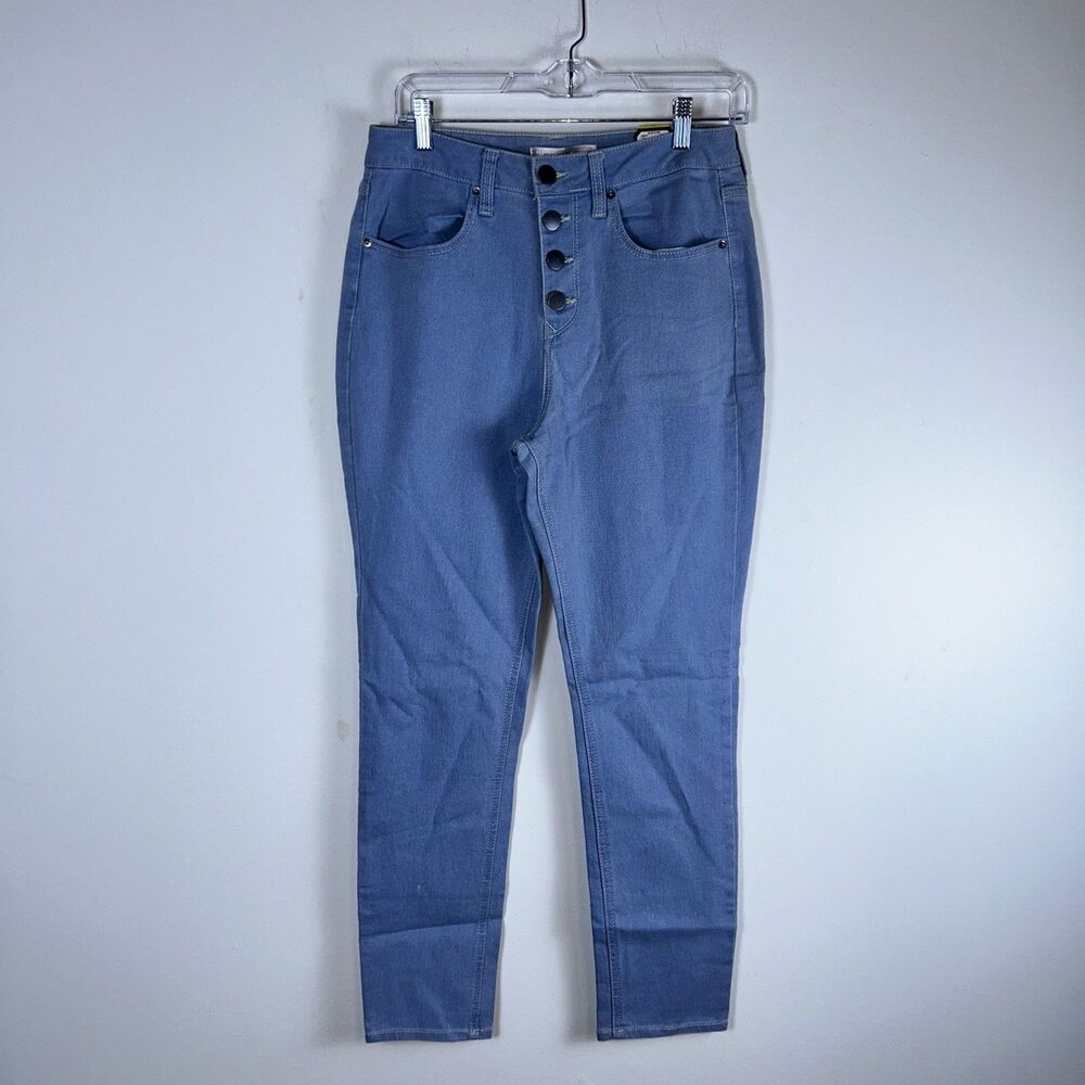 NOBO Juniors 13 High Rise Button Fly Jeans Light Wash Stretch Skinny NWT